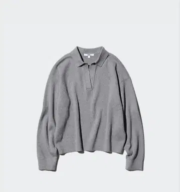 [택 포함 새상품] 스무스 코튼 릴랙스 폴로 스웨터 M 그레이