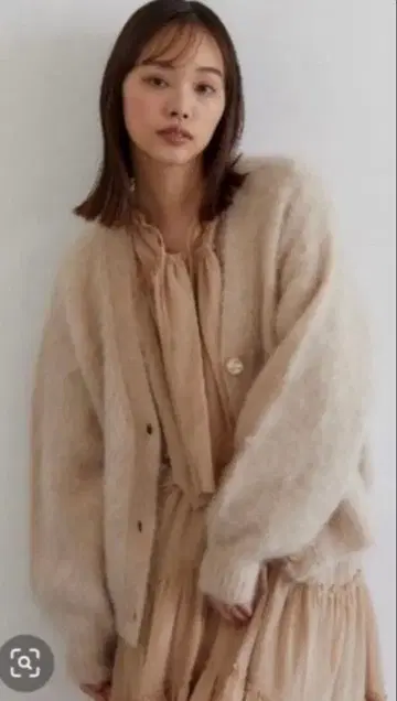 casa ffine 핑크 베이지 모헤어 가디건