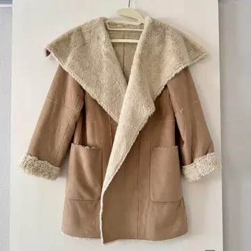 빔즈 BEAMS HEART 베이지 무스탕 코트 1 beams