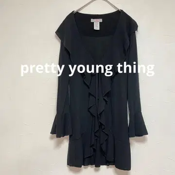 프리티 영 씽 adam&eve 프릴 가디건 블랙 M