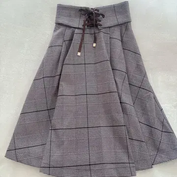 앙크루즈 M 글렌체크 스커트 레이스업 코르셋