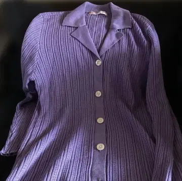 CASHMERE HOUSE 퍼플 롱 가디건