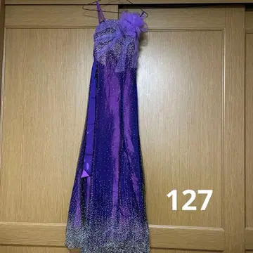 보라색 롱 드레스