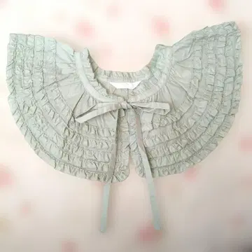 새상품 핑크하우스 피코 프릴 사용 티펫 (탈부착 카라) / 민트