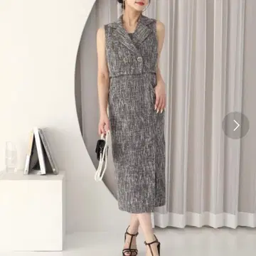 ROYAL PARTY 로얄 파티 슬리브리스 트위드 원피스