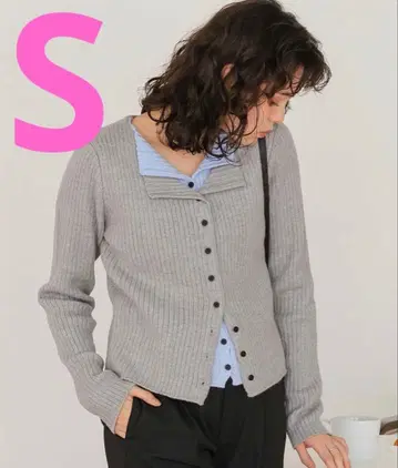 레이어드 스타일 리브 니트탑 M