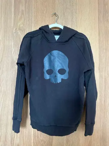 HYDROGEN 스컬 프린트 후드티 S 블랙