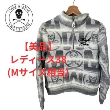 컨디션 최상 마크앤로나 안감 포함 방풍 니트 38 M 올 패턴 스컬