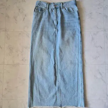 리브 드와 MONN 몽 데님 스커트 블루 롱 미 실루엣