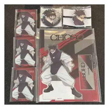 쵸소우 주술회전 아크릴 스탠드 머리끈 캔뱃지 클리어 카드 세트