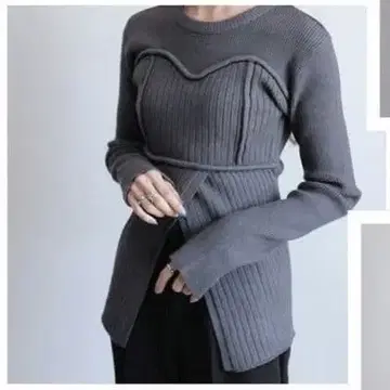 택 포함 새상품 시마무라 pen 뷔스티에 니트 풀오버 L 그레이