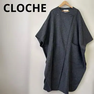 [ 새상품급 ] w1 CLOCHE 크로셰 판초 코트 02 그레이 울 혼방