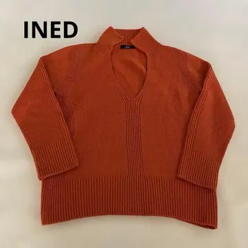 INED 니트 스웨터 오렌지 일본제