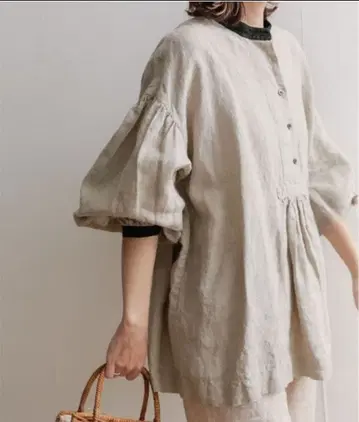 URBAN RESEARCH 바이컬러 소매 튜닉 블라우스