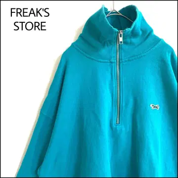 FREAK'S STORE 맨투맨 파랑 오버 사이즈 하프 지퍼