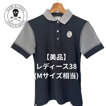 새상품급 마크앤로나 메쉬 슬리브 피케 셔츠 38 M 블랙