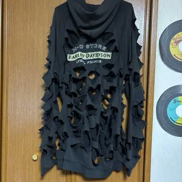 [ 구제 의류 리메이크 ] Harley davidson 데미지 후드티