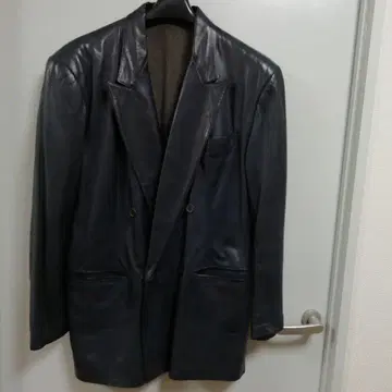 RUFFO 가죽 자켓 더블 NAVY BLUE