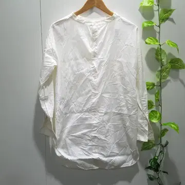 la.f - 라 에프 긴팔 밴드 카라 셔츠 고급 심플 화이트 2S