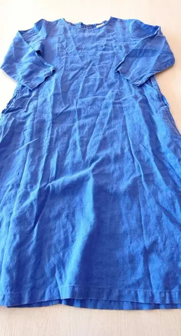 노플 리투아니아 린넨 원피스 블루 일본제 내추럴 린넨 내추럴