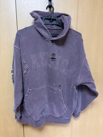 NAUTICA 퍼플 데미지 후드티