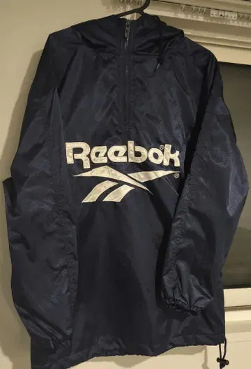 리복 트랙 자켓 아노락 바람막이 구제 의류 M 네이비