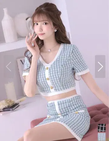 Jewels 체크 무늬 트위드 셋업 드레스