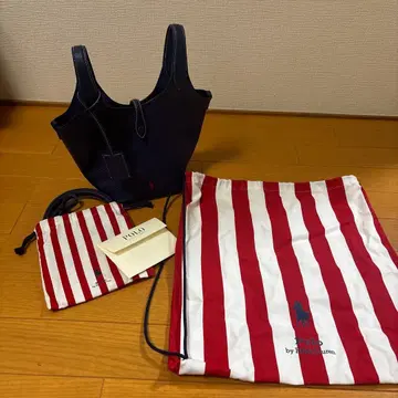 폴로 랄프 로렌 네이비 토트백