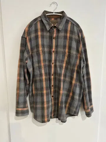90s ST.JOHNS BAY 헤비 체크 플란넬 셔츠 코튼 L