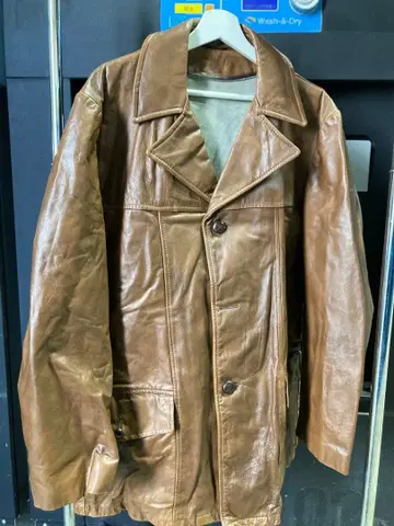 브라운 가죽 롱 코트 5