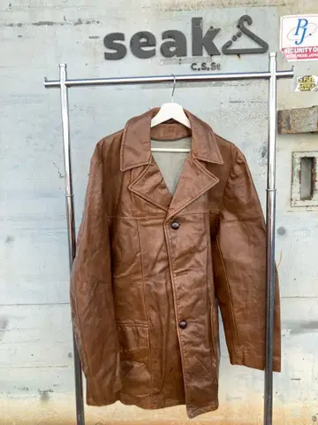 [ 선착순 ] 브라운 가죽 롱 코트 5