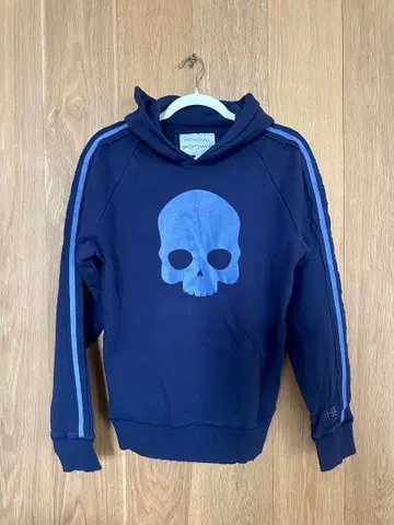 HYDROGEN 스컬 프린트 후드티 S 네이비