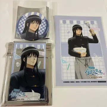 은혼 긴파치 선생님 애니카페 캔뱃지 아크릴 카드 특전 카츠라