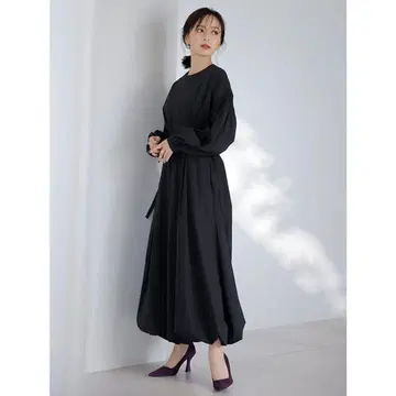 anuans 벌룬 원피스 블랙