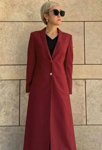 JENNE 모던 롱 자켓 레드