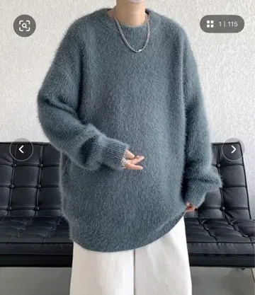 [ FVLMEN ] shaggy crew knit pullover