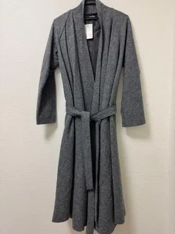 journal standard 허리끈 포함 울 롱 코트 그레이