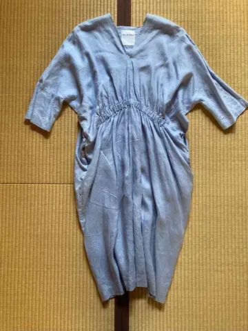 SI-HIRAI 반팔 V넥 원피스, 튜닉