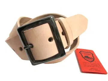 도치기 가죽 벨트 (내추럴) 블랙 니켈 도금 버클 40mm 폭 통가죽