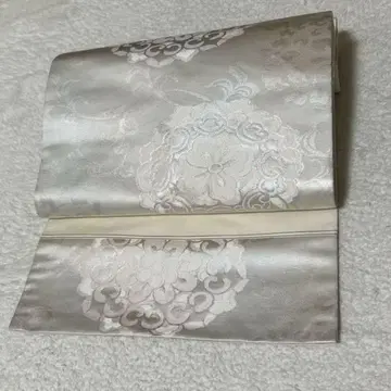 나고야 오비 은색 계열 꽃무늬 NO.123