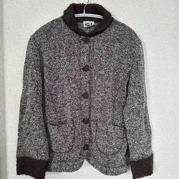 트위드 브라운 자켓 스웨터