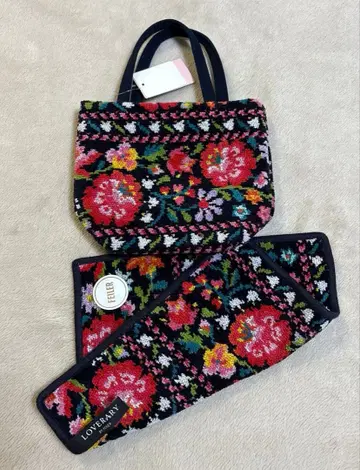 새상품 페이 로리안 플라워 토트백 타월 손수건