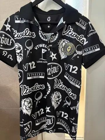 VTWELVE 블랙 피케 셔츠