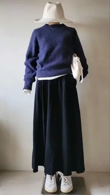 C6728 니트 x 롱 스커트 코디