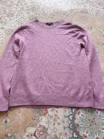 유니클로 캐시미어 크루넥 스웨터 XL 퍼플