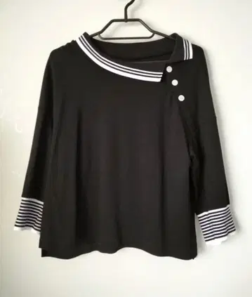 DONEY casa 도네이카사 비대칭 옷깃 상의 긴팔