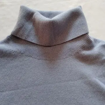 S 캐시미어 100% 워셔블 터틀넥 스웨터 블루