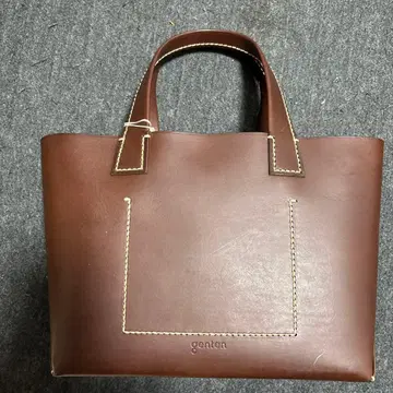 genten 브라운 가죽 토트백