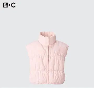 유니클로 다운 크롭 베스트 핑크