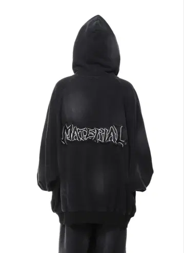 빅 로고 집업 후드티 후디 블랙